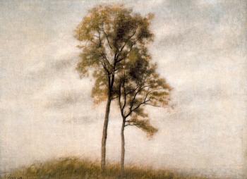 Vilhelm Hammershoi : Unge Ege (Young Oak Trees)